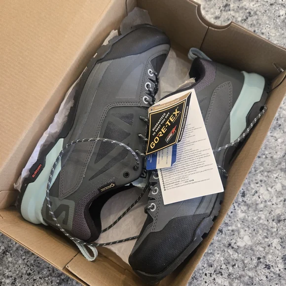 Salomon Women's Gray and Teal Trail Shoes - Picture 5 of 5